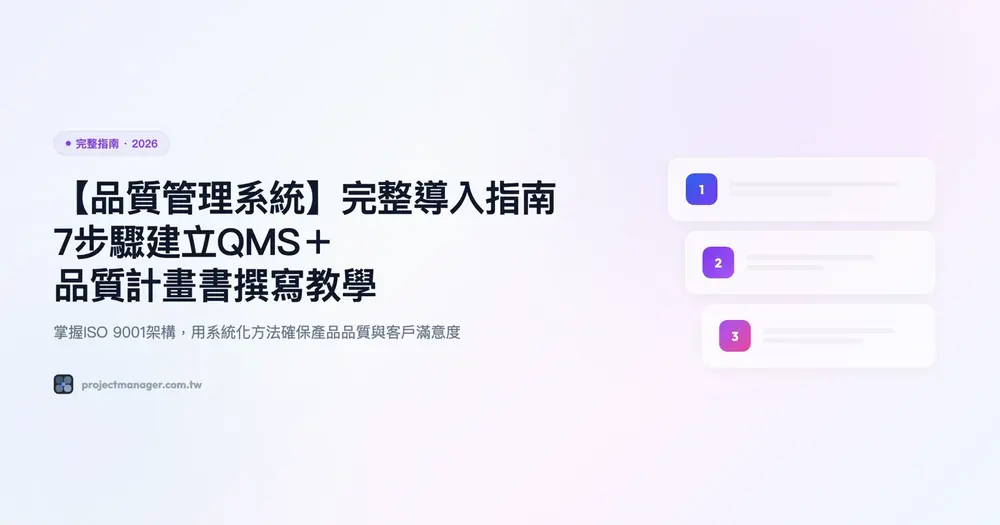 【品質管理系統】完整導入指南：7步驟建立QMS與品質計畫書撰寫教學